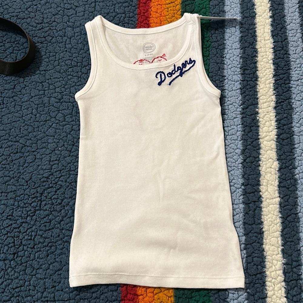 Little girl dodger tank top- I can make any team or size